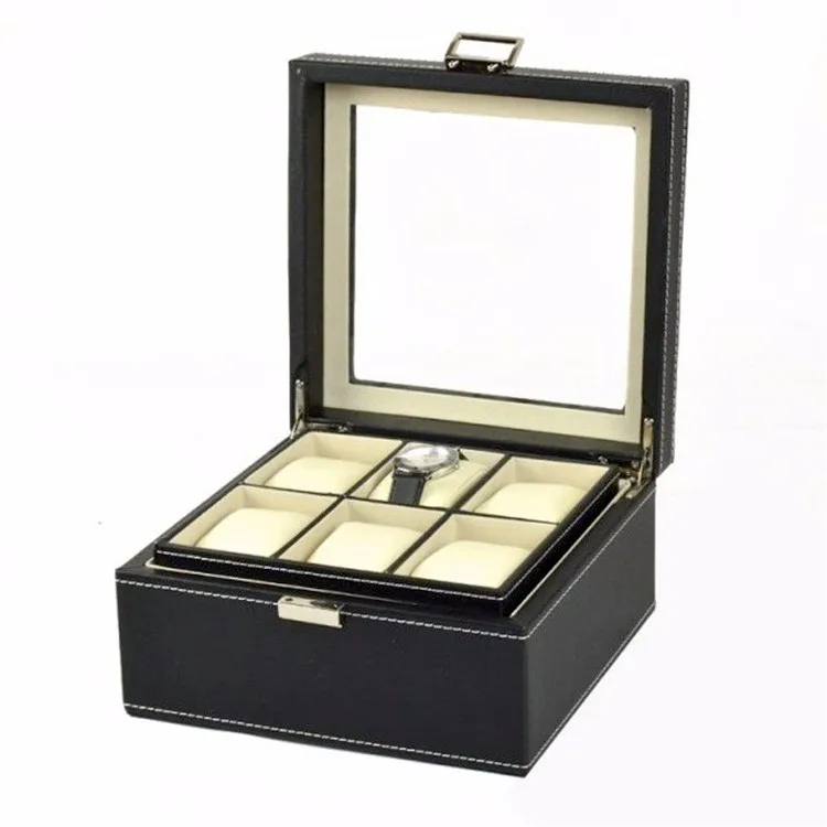 Luxury Wooden 6 Slots Empty Watch Gift Boxes With Window Lid Buy