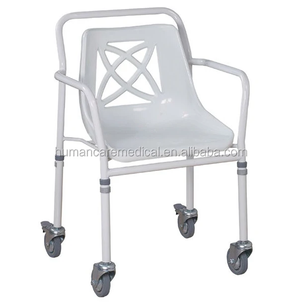 plastic shower chair with wheels