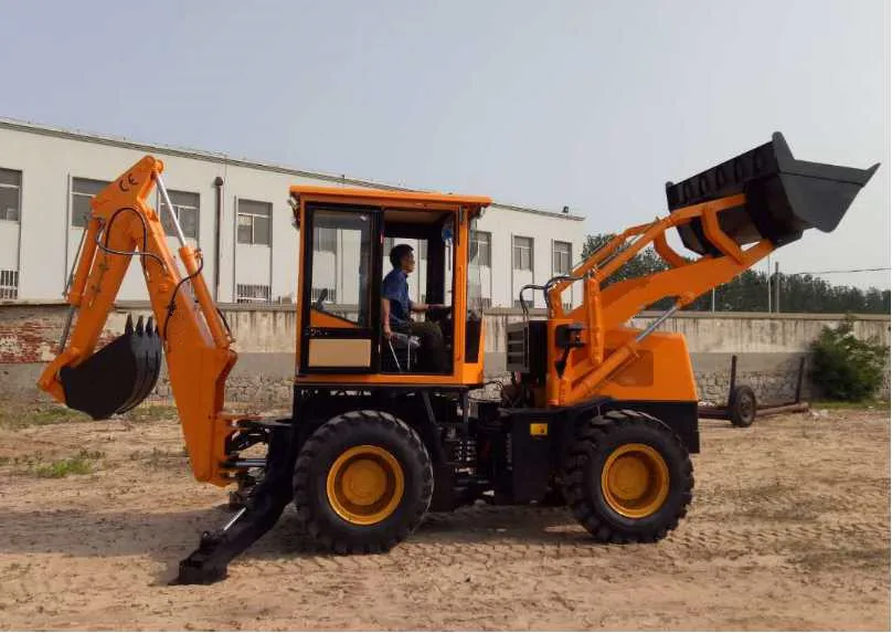 CE certified hydraulic 4 wheel tractor backhoe loader
