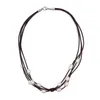 2019 Fashion Style elegant Chokers Pearl Handmade alloy clasp Genuine Leather Necklace with Freshwater Pearls forwomen jewelry