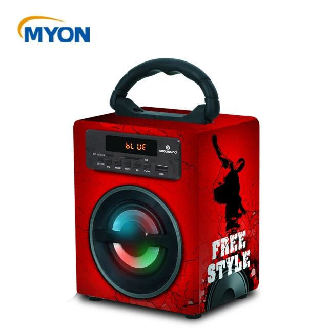 Myon Wooden Bluetooth Wireless Music Home Theatre System Speaker SHenzhen Factory New Product Boombox LED Light Speakers