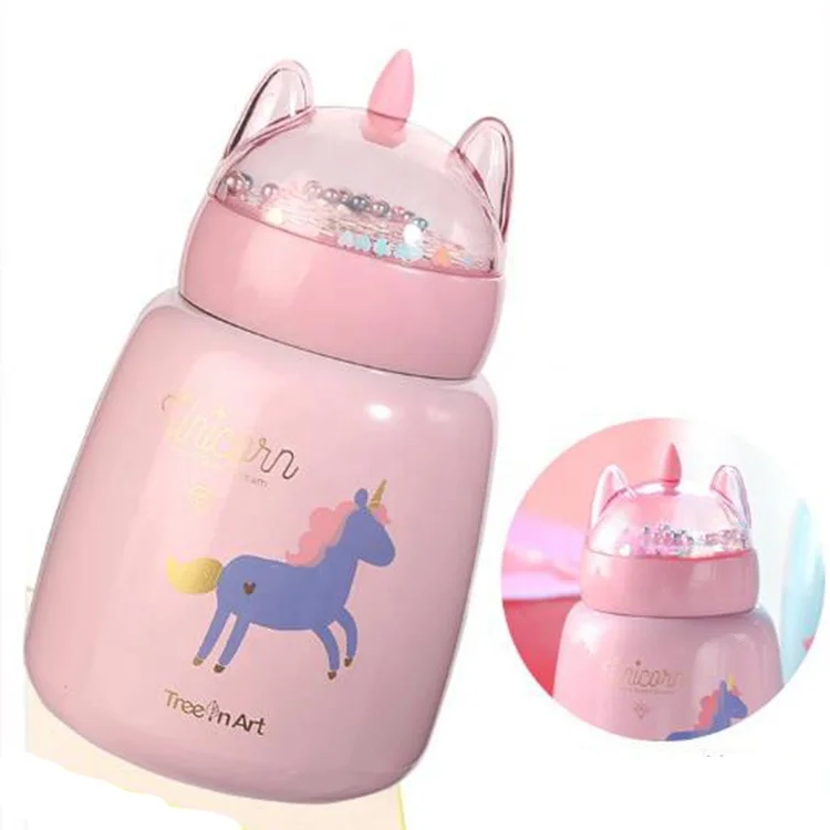 

Novelty Pink Cartoon Unicorn Shape Vacuum Cup Stainless Steel Mini Portable Coffee Vacuum Cup, Blue;pink;white