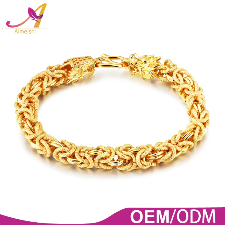 mens gold braided bracelet