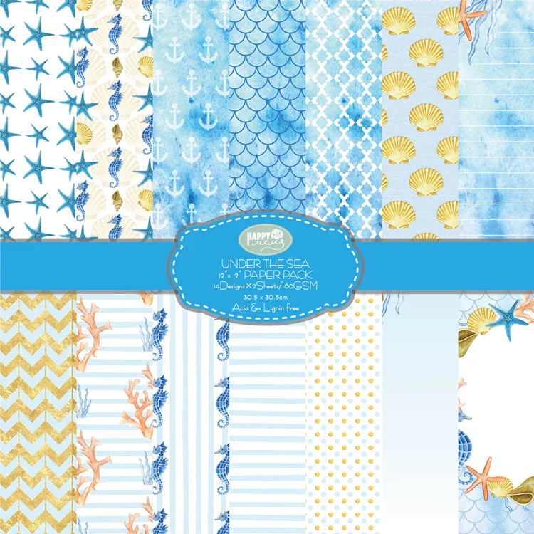 Ocean Themed Scrapbook 12*12'' Pattern Paper For Diy Use - Buy Scrapbook Paper,Scrapbook Paper ...