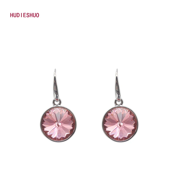 

925 sterling silver fashion red crystal hook earring