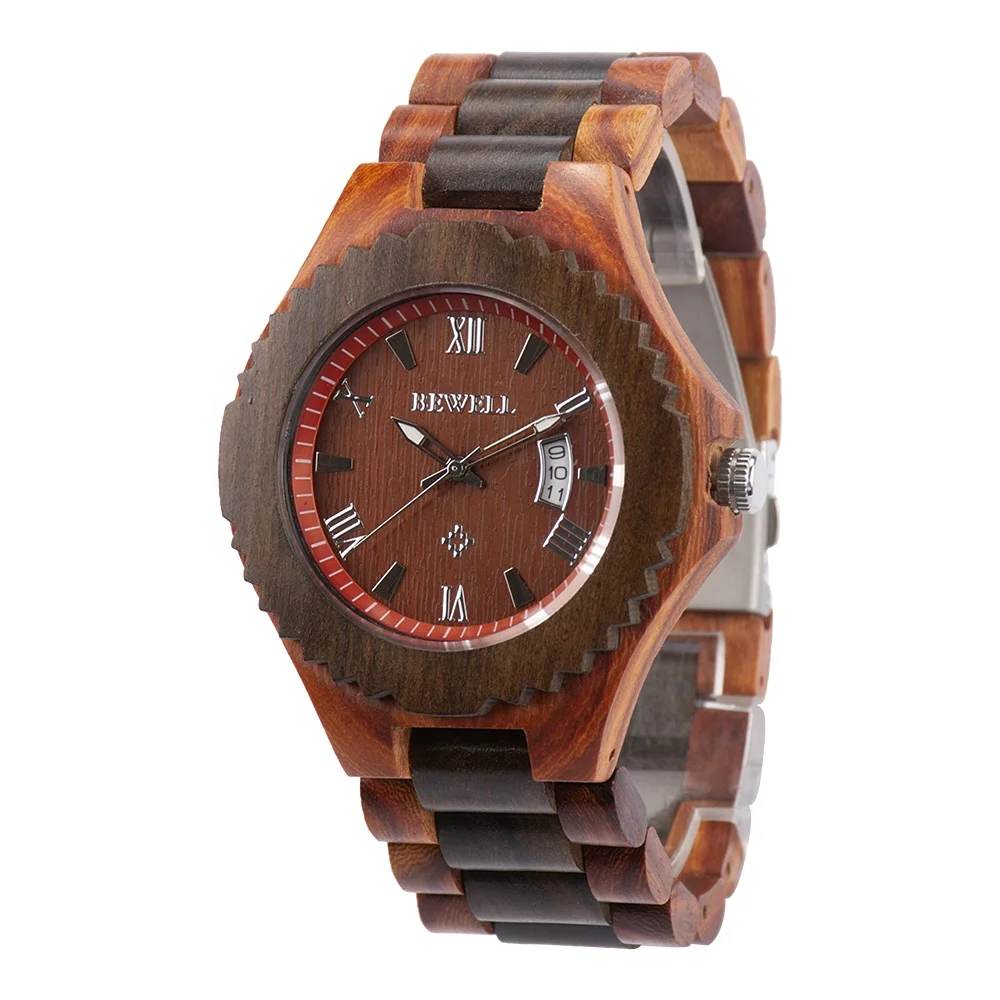 

New arrival bewell wood watch nature wood band wristwatches wooden watch for men with quartz movement watches