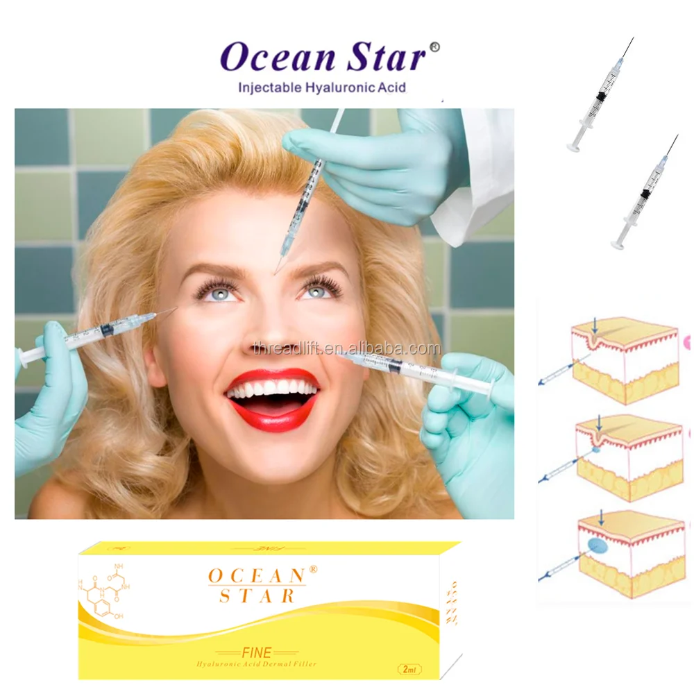 

Injectable Fine type 2ml hyaluronic acid dermal filler for face use, N/a