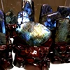 Good quality natural glitter labradorite cut rough stone for decoration