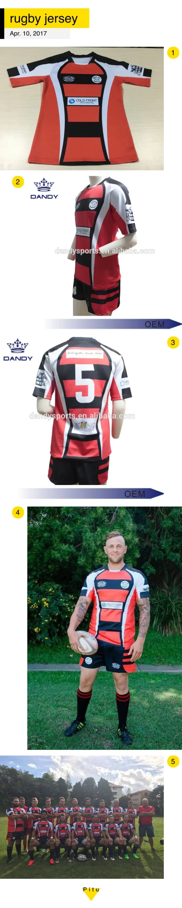 Dry Fit Sports Rugby Clothes 100 Polyester Rugby League Uniforms