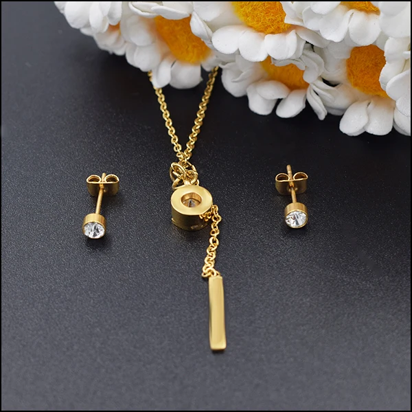 

jewelry manufacturer china Wholesale cheap jewelry necklace pendant set Lovely swing pendant jewelry set, 18k gold