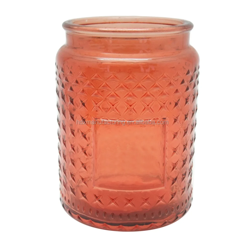 Glass Jar Storage 17oz Unique Candle Jars With Lids Round Glass Candle Holder 18oz Haodexin