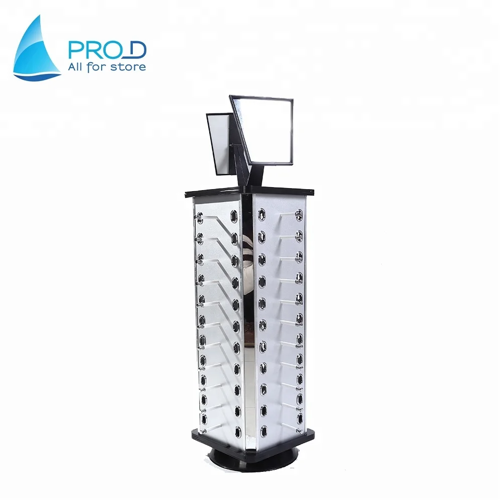 
2018 New style Aluminum Rotatable glasses display stand with mirror  (60801919520)