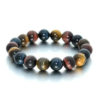 

Hot Selling Latest Price 10MM Blue/Yellow/Red Tiger Eye Stone Beads Bracelet