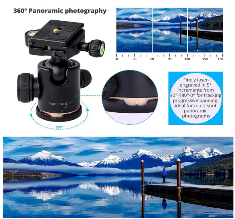 Tripod  ball head 360 degrees rotation  for DSLR camera mount