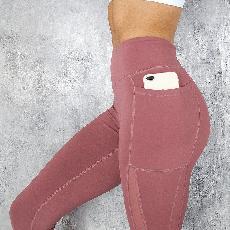 women mesh custom pocket yoga fitness sport workout pants women gym leggings