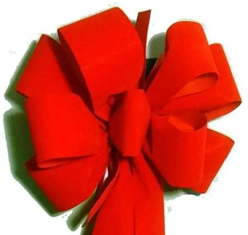 4 Large 10" Hand Made BRICK RED GOLD Velvet Christmas Bows Outdoor Wreath Ribbon