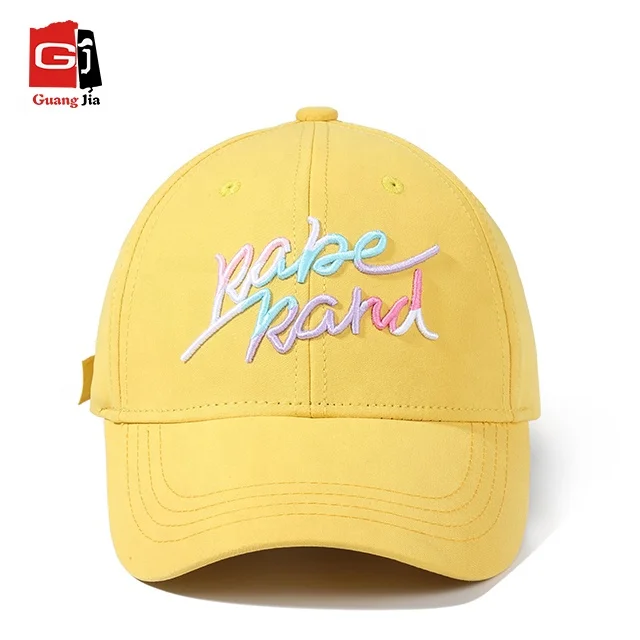 

customized cap chaoxi yellow baseball hats with 3d embroidery logo