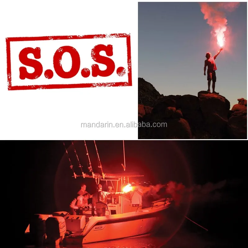 Pyro Fireworks Dns Red Sos Emergency Flare Hand Smoke