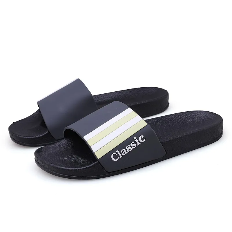 

Home Flat Rubber Slippers,Comfortable Men's Slides Sandals,Wholesale Custom LOGO Black Slippers, Can be custom