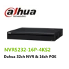 Dahua Stock 32ch 4K NVR 16ch POE CCTV Security Recorder With Dahua Logo: NVR5232-16P-4KS2