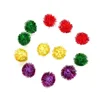 Glitzy Tinsel Sprayed Pom Poms Balls Cat Toys