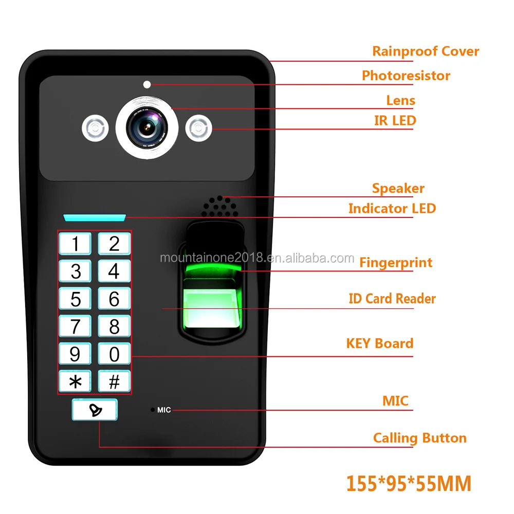 7 Recording Fingerprint Recognition Rfid Password Video Door Phone Intercom Doorbell With 8g Tf Card Night Vision Security Cctv Buy Dvr With Video Door Phone Intercom Product On Alibaba Com