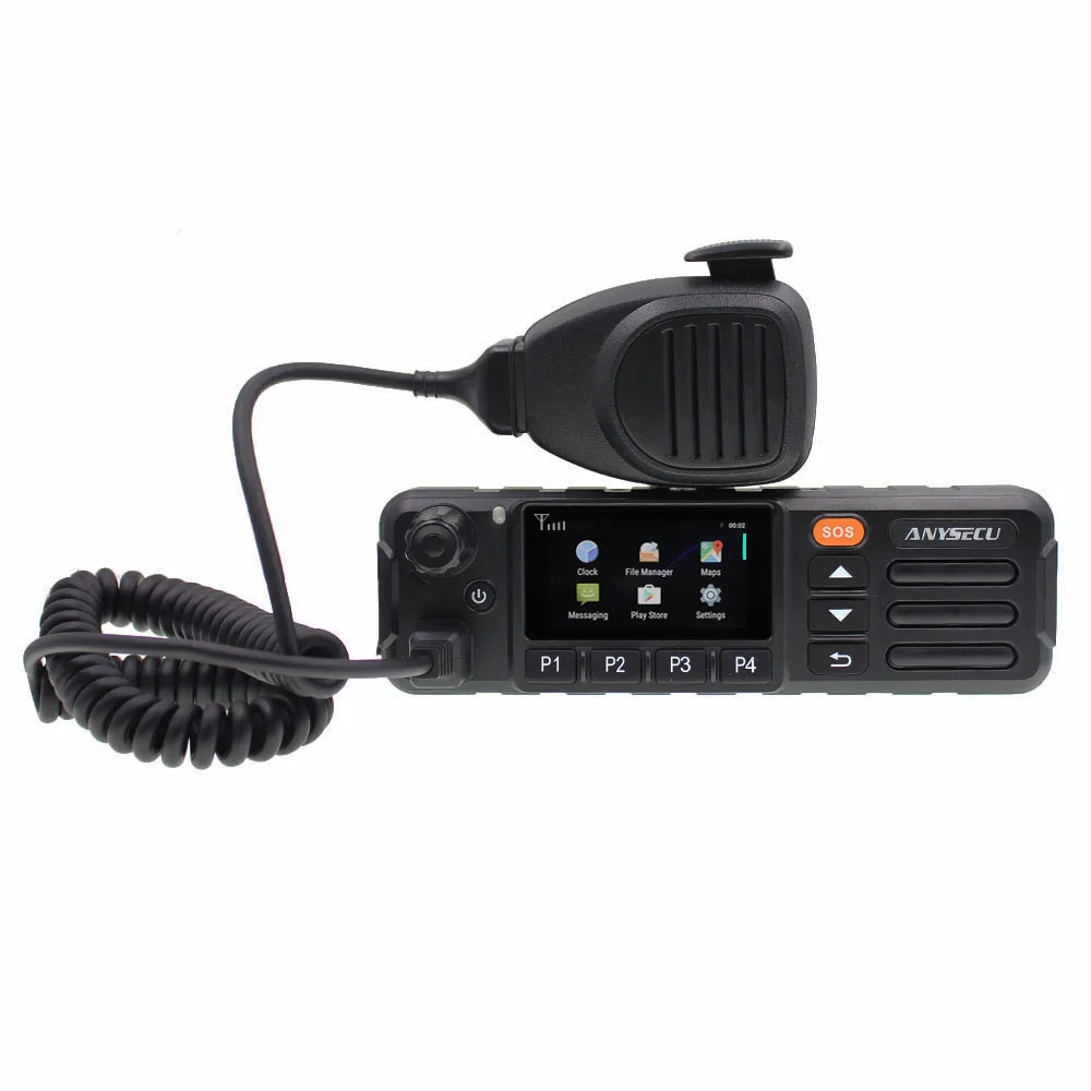 

Android 4G LTE WCDMA Car Radio Touch Screen Transceiver Network Vehicle Mouted Mobile Radio zello Real-ptt 4G-W7plus-GPS, Black