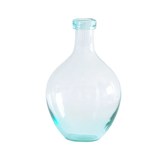 Modern clear colored ruleless bubble Pot-bellied small mouth glass ball vase