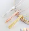 Inspire jewelry Stainless Steel 18k rose gold plated bar engraved name logo necklaces for women and girls charm pendant jewelry