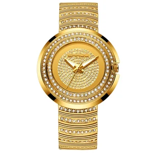 Crrju 2206 Ladies Charm Wrist Watches Top Brand Luxury Diamond Dress Waterproof Alloy Strap Bracelet Women Quartz Watch Relojes