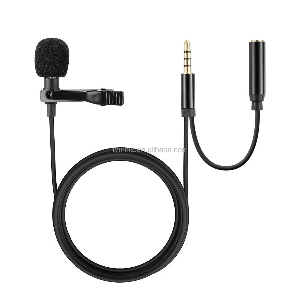Stereo Lavalier Microphone Lapel Microphone With Headphone Outlet For