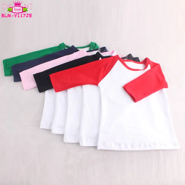 

Baseball raglan t shirt 3/4 sleeve cotton children wholesale raglan t shirt