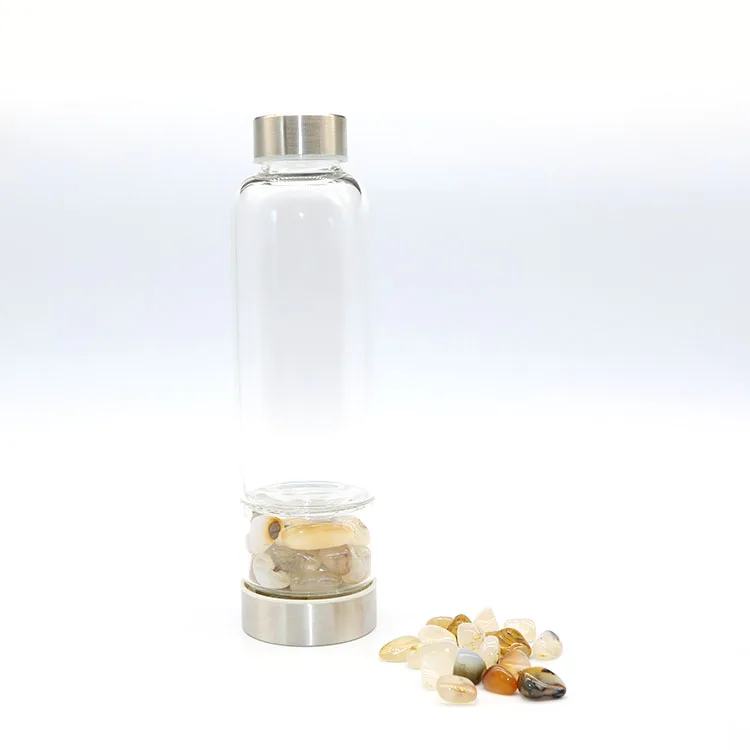 

Natural Crystal Gravel Energy Direct Drinking Crystal Elixir Water Bottle, Customized color