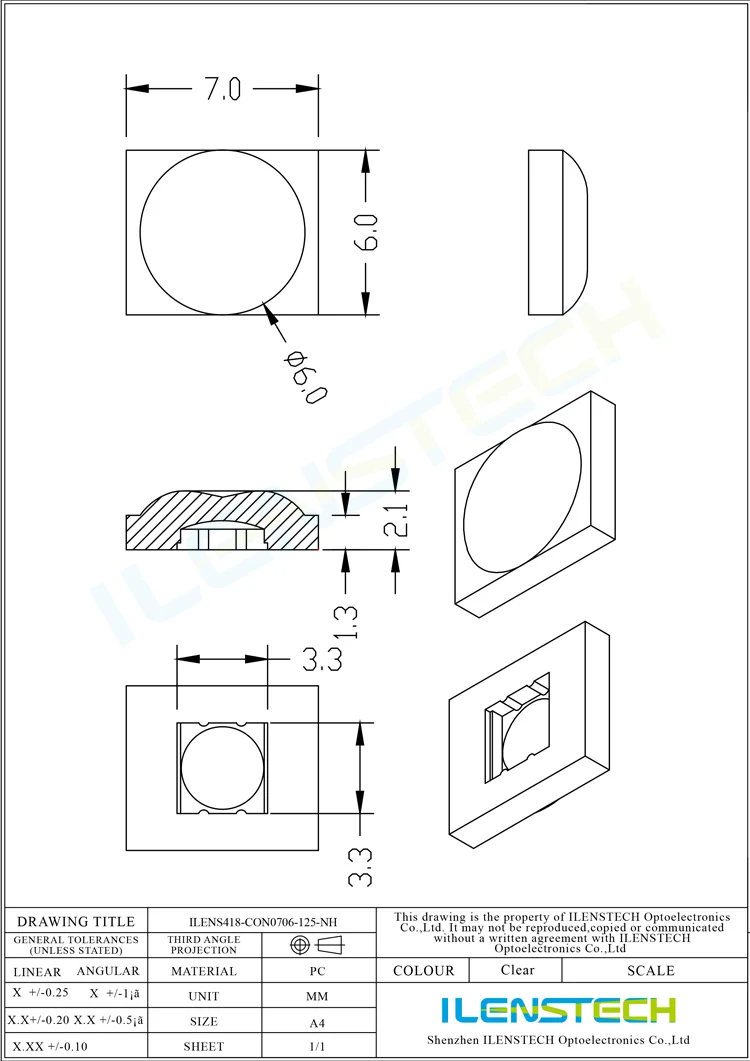 7mm small size led lens for advertising signage