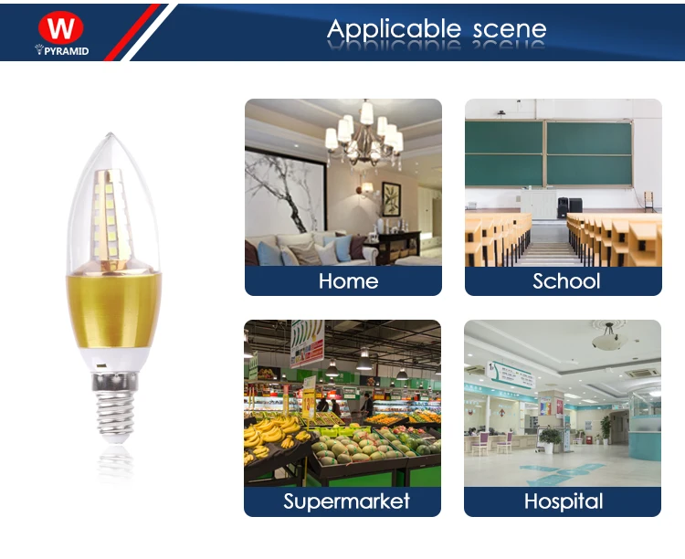 Wholesale High Lumens Good Quality 85-265V E27/b22/E14 SMD LED candle light bulb