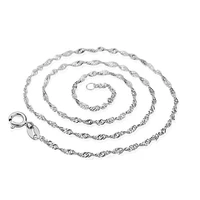 

Top Quality Water Wave Necklace Chains With Lobster Clasps 16"-30" drop shipping women silver chain jewelry