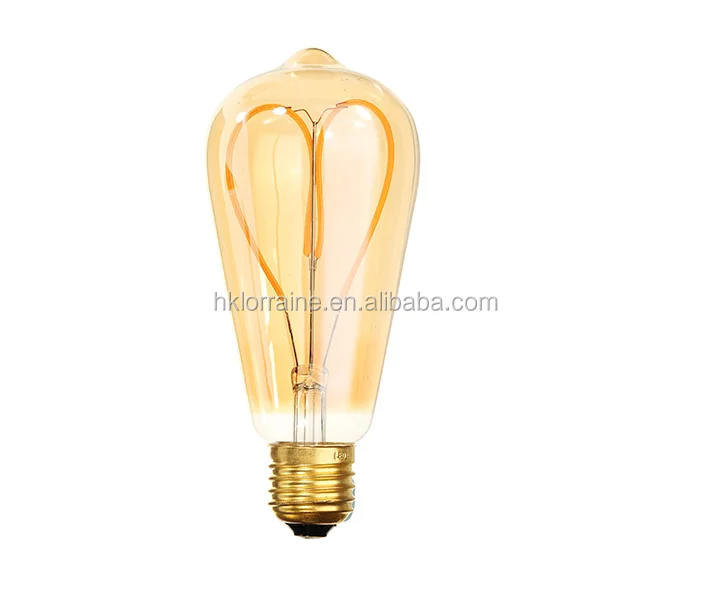 Edison LED Bulb 40W  E26 Base Amber 2200K 350LM Dimmable 4.5W Vintage ST64/ST19 LED Filament Light Bulb