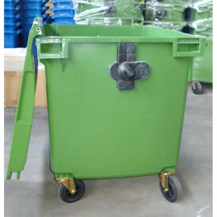 large plastic trash can with wheels 1100L big garbage containers