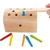 Children Wooden Magnetic Catching the Caterpillar Matching Games Parent-child Interaction Educational Toys, Size: 16*10*9.5cm (W