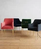 Commercial Velvet Fabric Meeting Chair in Shiny Gold Legs with Handle of Back