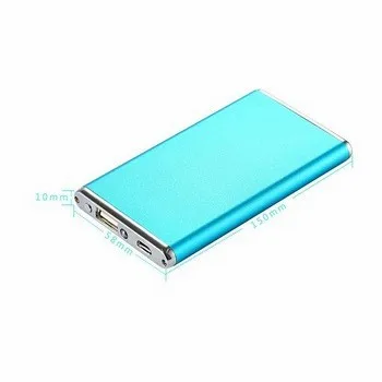 

USB Charge Casing Square Power Banks Mini Portable Type-c Slim Aluminium 2000mah Powerbank