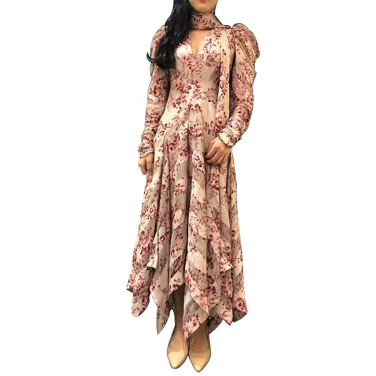 

MOLI Australia Instagram Clothes Women dresses wholesale clothing Asymmetrical Floral Print Maxi Dress, Shown