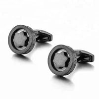 

Personalized Engraving Letter Black Plate Star Cufflinks