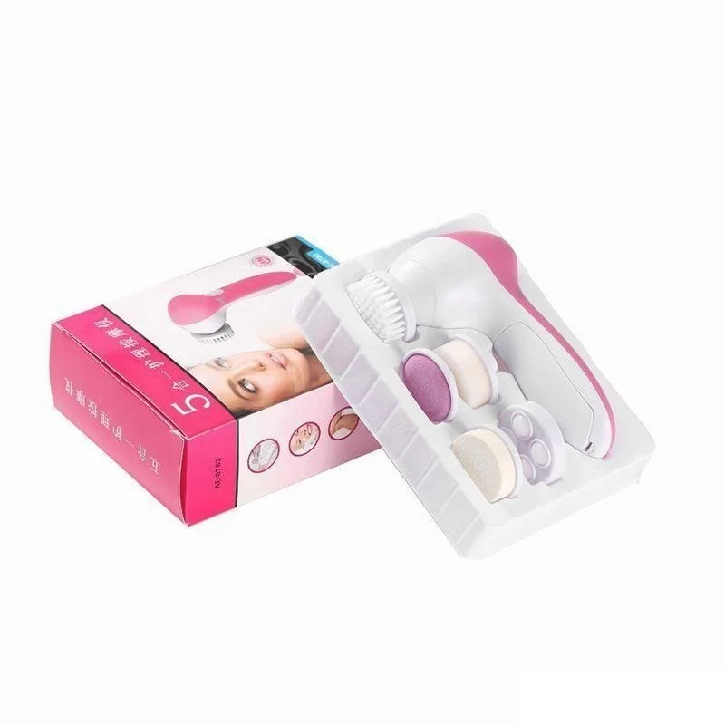 

Hot Sale 5 In 1 Face Brush Cleansing Facial Machines, Pink