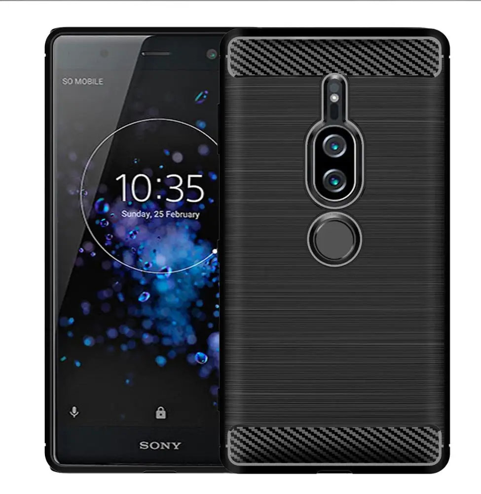 

Carbon Fiber Shockproof Soft TPU Case For Sony Xperia XZ2 Premium