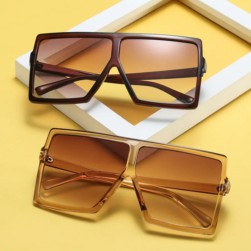 

Flat Top Polarized Big Fashion Promotional Square Lentes De Sol Oversized Sunglasses