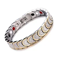 

Wholesale Stainless Steel Blood Pressure Ion Power Healthy Bio Energy Magnetic Therapy Bracelet