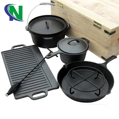 
Outdoor Camping Cookware Sets Pre Seasoned Cast Iron Camp Dutch Oven Sets For BBQ  (62119531637)