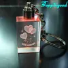 Heart Shape Balloons Crystal Cube Keychain For Wedding Souvenir