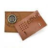 Custom pu jeans logo printed metal embossed leather patch for garment
